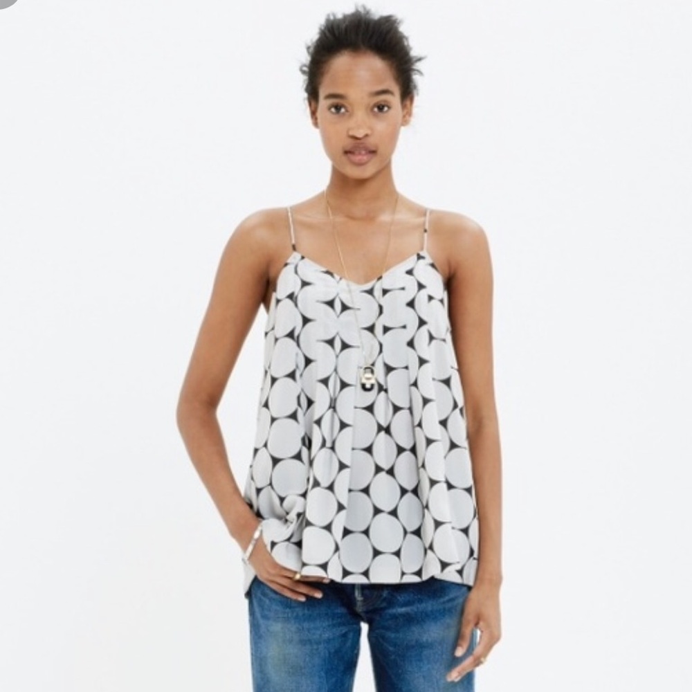 NWT Madewell Pleated Cami in Circle Dot
